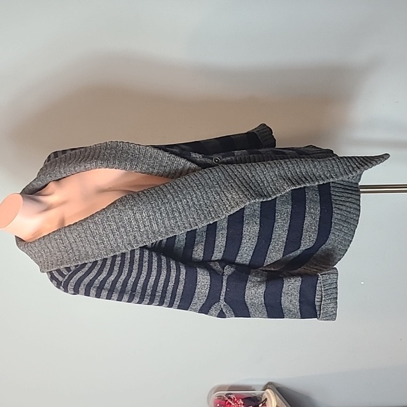 BCBGMaxAzria Striped Wool Cardigan Oversized Comfy Academia Preppy Luxury - Picture 4 of 8